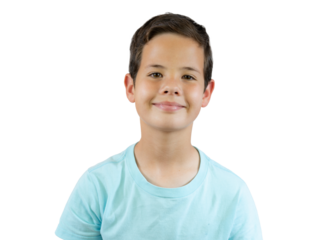 Young handsome boy standing on transparent background. PNG transparent.