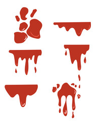 vector illustration of blood and blood drops ,flat simple illustration on halloween blood graphics