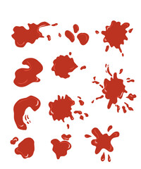 vector illustration of blood and blood drops ,flat simple illustration on halloween blood graphics