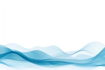 Minimalist Ocean Waves with Text Space on White Background