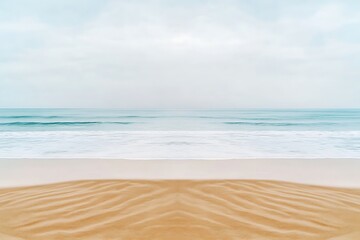 Obraz premium Minimalist Golden Sand with Text Space on White Background