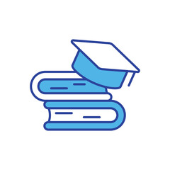 Graduation Cap icon isolated on a white background. Vector illustration.
