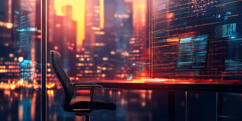 Dynamic office environment for remote work embracing the hybrid model in a modern urban setting