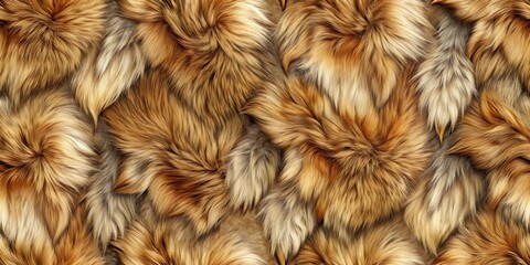Softly rendered seamless fox fur texture pattern in earthy tones with intricate details and natural shading