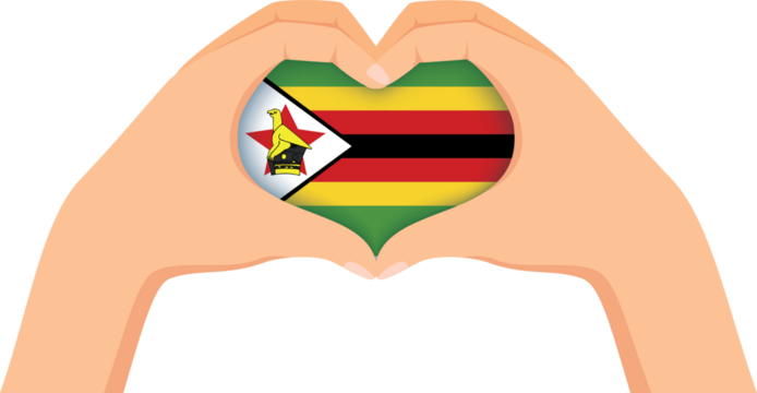 Zimbabwe independence day heart shape