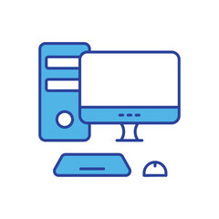 Computer icon isolated on a white background. Vector illustration.