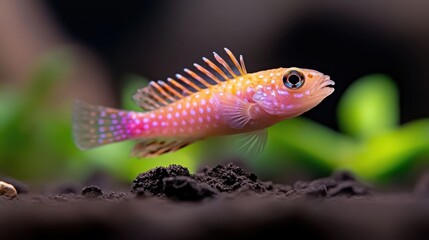 Obraz premium Colorful fish swimming in a vibrant aquarium.