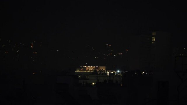 New Year Eve in Athens. 4K video with fireworks over the city skyline in Athens during 2025 New Year in Greece.