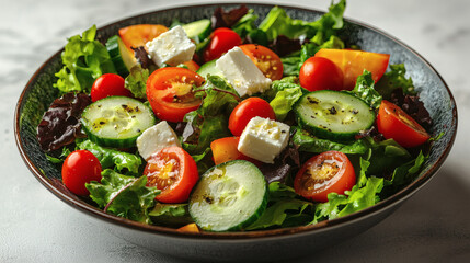 a salad bowl with mixed vegetables