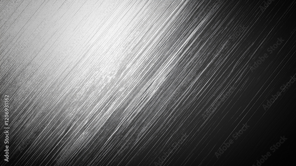 Fototapete Abstract black and white background with a fine metal texture, illuminated by soft light from above. The grainy gradient creates a natural wood or rough paper effect, perfect for design projects empha