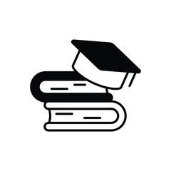 Graduation Cap icon isolated on a white background. Vector illustration.
