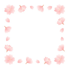 春の桜の花のフレームのベクターイラスト04
