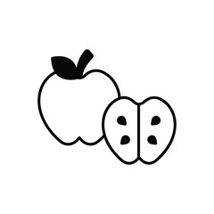 Apple icon isolated on a white background. Vector illustration.