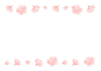 春の桜の花のフレームのベクターイラスト01