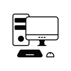 Computer icon isolated on a white background. Vector illustration.