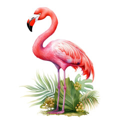 Tropical Flamingo Clipart Vector Illustration