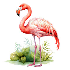 Obraz premium Tropical Flamingo Clipart Vector Illustration