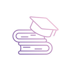 Graduation Cap icon isolated on a white background. Vector illustration.