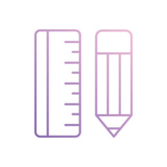 Ruler icon isolated on a white background. Vector illustration.