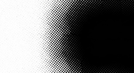 Black and white halftone gradient texture background.