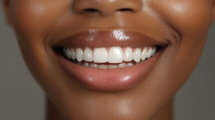 Close-up of a smiling person with white teeth