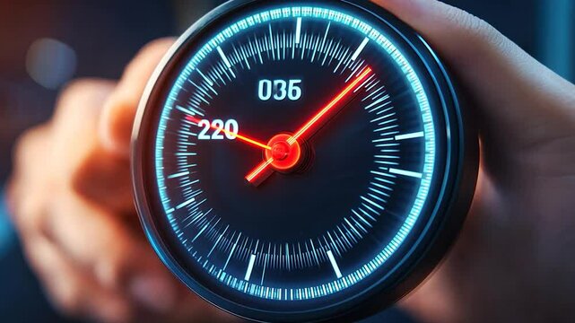 High-Speed Meter:  Digital Gauge Showing Rapid Speed, Performance, and Progress