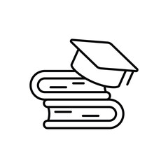 Graduation Cap icon isolated on a white background. Vector illustration.