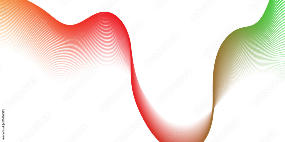 Leinwandbilder Abstract Minimalist Wave Gradient Design. Red and White Fluid Art Background. Curved wave smooth stripe seamless pattern. Twisted curve lines with blend effect. energy waves technology concept