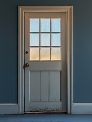 Fototapeta premium Elegant doorway in contemporary home interior design warm lighting minimalist aesthetic focus on entryway