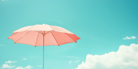 Obraz premium An umbrella with pastel sky in background