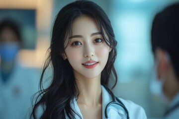 Naklejka premium Visiting a doctor in a modern clinic