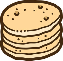 Pitta bread vector doodle illustration and graphic
