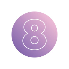 Number 8 icon isolated on a white background. Vector illustration.