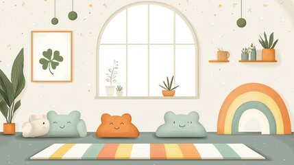 Charming Nursery Room with Playful Furnishings and Decor Elements