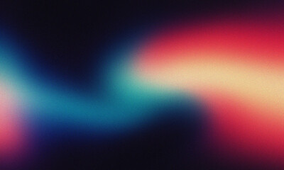 Fototapeta premium Grainy gradient background, glowing color waves abstract header banner poster