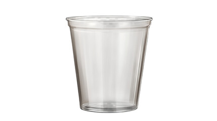 Empty clear plastic cup isolated on transparent background
