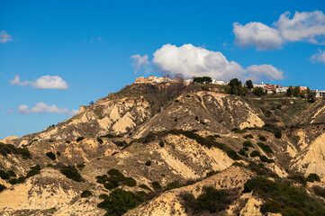 landscape in the badlands area around Pisticci, Matera