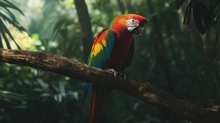 Obraz premium Colorful Parrot on a Branch