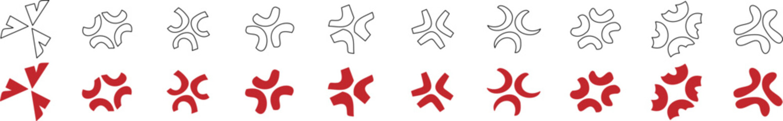 Vector set of hand-drawn angry expression, effects element such as surprise, suitable for comic, and more.