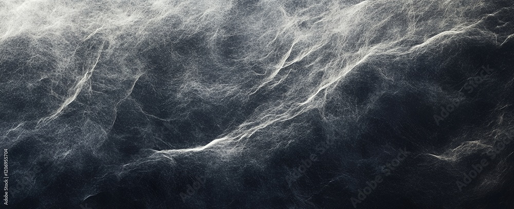 Wall mural abstract dark background with white web like texture fine lines and filaments detailed macro shot