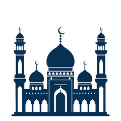 islamic architectural religious building mosque. vector illustration isolated on white background