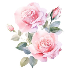 Elegant Pink Rose Clipart Vector Illustration - Floral Design Element