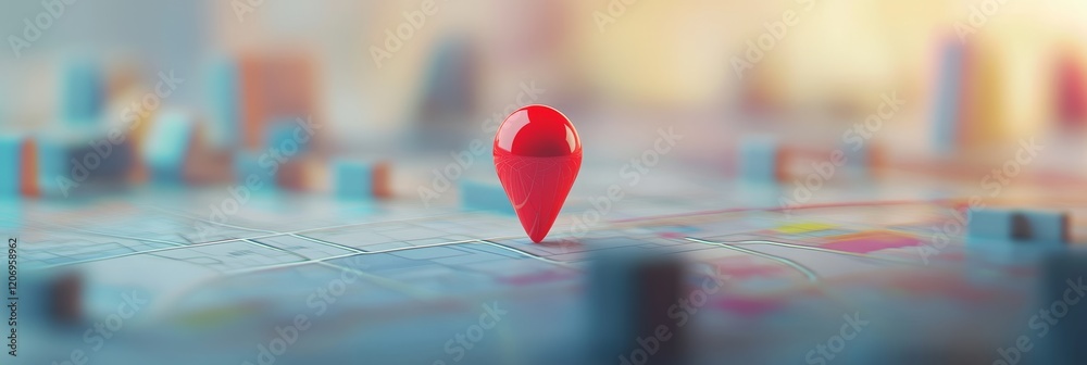 Poster red location pin on a map.