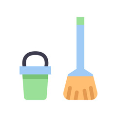 cleaning flat style