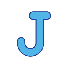 Letter J icon isolated on a white background. Vector illustration.
