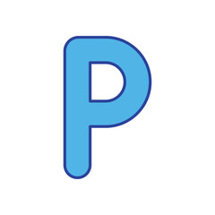 Letter P icon isolated on a white background. Vector illustration.