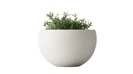 empty white minimalist pot isolated on transparent background