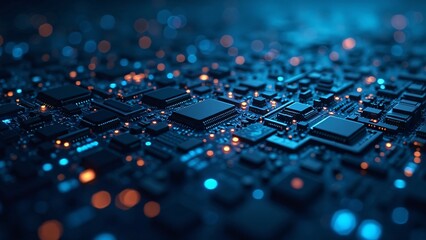 Microprocessor Chipset on a High-Tech Circuit Board
