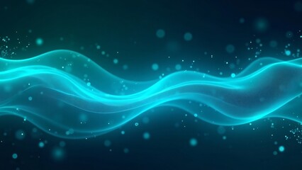Abstract Flowing Blue Light Waves