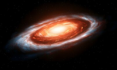 Fototapeta premium Vibrant Galaxy Illustration, a stunning depiction of swirling cosmic colors, stars, and celestial formations, evoking the beauty of the universe.